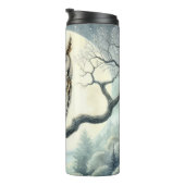 フクロウの水彩画の絶叫 タンブラー (回転右)