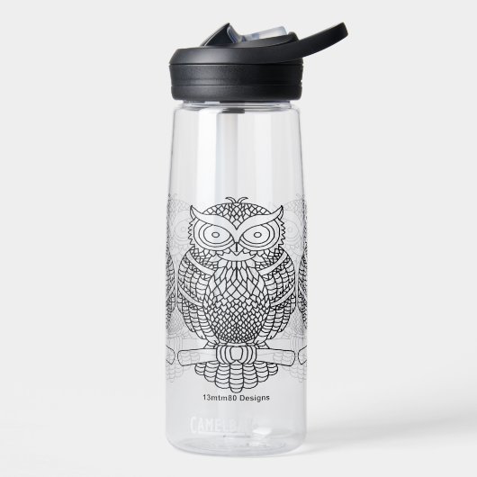 フクロウの水筒 (750ml) ウォーターボトル (左面)