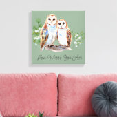 フクロウの水素朴色 キャンバスプリント (インサイチュ (リビング))