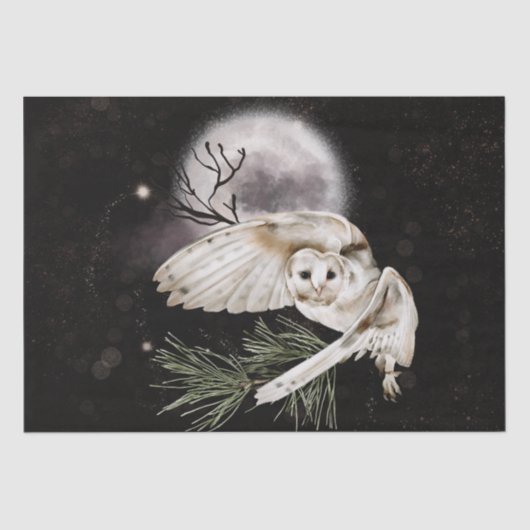 フクロウの水色 薄葉紙 (正面)