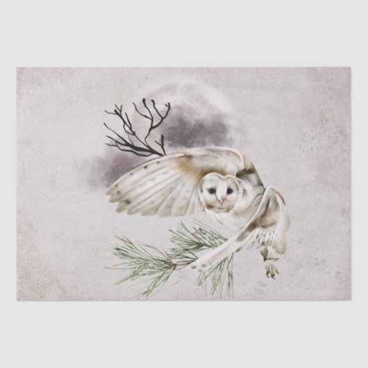 フクロウの水色 薄葉紙 (正面)