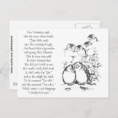 フクロウの求愛に群衆が集まる ポストカード (正面/裏面)