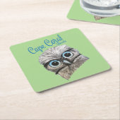 フクロウの沿岸芸術岬の珊瑚フロリダを掘り進むこと スクエアペーパーコースター (アングル)