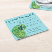 フクロウの沿岸芸術岬の珊瑚フロリダを掘り進むこと スクエアペーパーコースター (アングル)