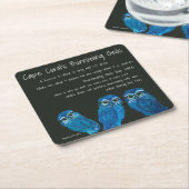 フクロウの沿岸芸術岬の珊瑚フロリダを掘り進むこと スクエアペーパーコースター (アングル)