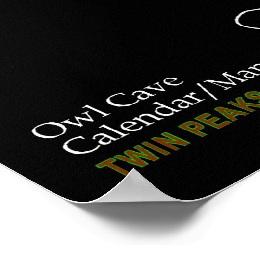 フクロウの洞窟の地図 – ツインピーク ポスター (角)