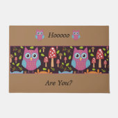 フクロウの混色自然色 ドアマット (正面)