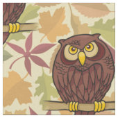 フクロウの漫画 ファブリック (クローズアップ)