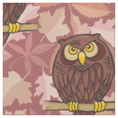 フクロウの漫画 ファブリック (クローズアップ)