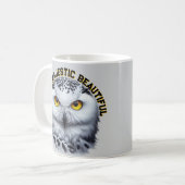 フクロウの激しい美威厳のある美 コーヒーマグカップ (正面左)