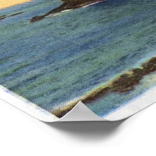 フクロウの灯台の景色 ポスター (角)