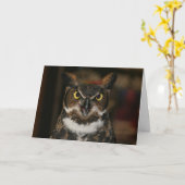 フクロウの父の日のカード カード (黄色い花)