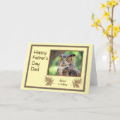 フクロウの父の日用カード カード (黄色い花)