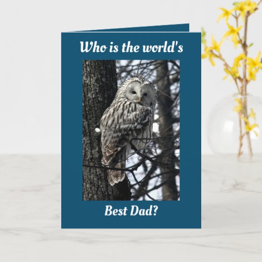 フクロウの父の日 カード (黄色い花)