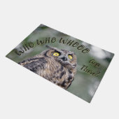 フクロウの玄関マット Who Goes There? 面白い ドアマット (アングル)
