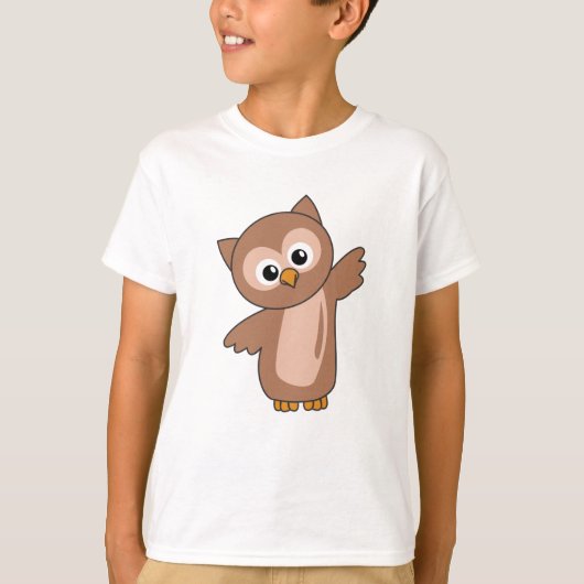 フクロウの甘い動物が鳥を飼う Tシャツ (正面)