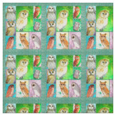 フクロウの生地 ファブリック (見本)