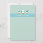 フクロウの男の子のベビーシャワーの招待状 招待状 (裏面)