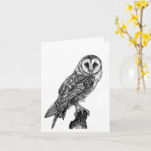 フクロウの癒しカード カード (黄色い花)