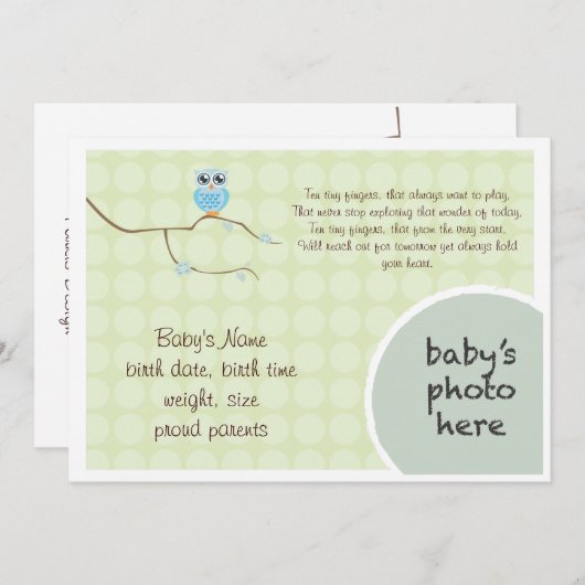 フクロウの発表 案内状 (正面/裏面)