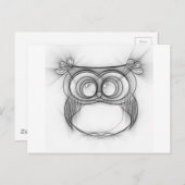 フクロウの白黒のスケッチ ポストカード (正面/裏面)