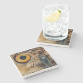 フクロウの目 ストーンコースター (横)