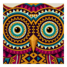 フクロウの目 フォークアート