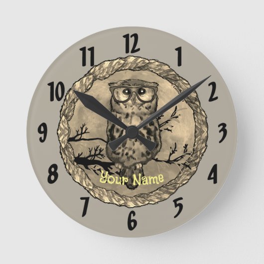 フクロウの目 時計 (正面)