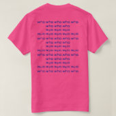 フクロウの目 "誰に話しかけてるの?" Tシャツ (デザイン裏面)