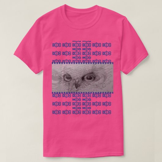 フクロウの目 "誰に話しかけてるの?" Tシャツ (デザイン正面)