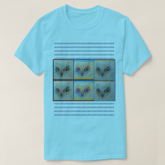 フクロウの目 "誰に話しかけてるの?" Tシャツ (デザイン正面)