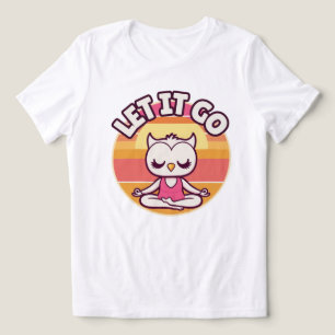フクロウの瞑想かわいい トライブレンドTシャツ
