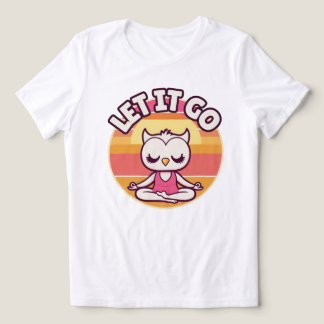 フクロウの瞑想かわいい トライブレンドＴシャツ