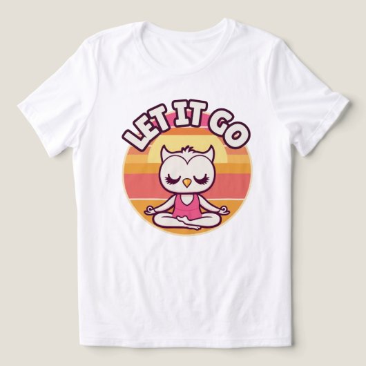 フクロウの瞑想かわいい トライブレンドＴシャツ (デザイン正面)