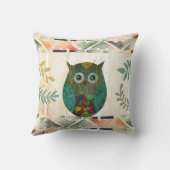 フクロウの知恵トライバルモチーフ クッション (裏面)