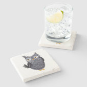 フクロウの石造りのコースター ストーンコースター (横)