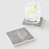 フクロウの石造りのコースター ストーンコースター (横)