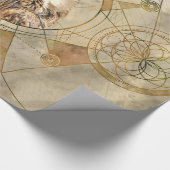 フクロウの神聖な幾何学のデジタル芸術 ラッピングペーパー (角)