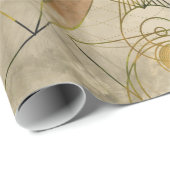 フクロウの神聖な幾何学のデジタル芸術 ラッピングペーパー (ロールコーナー)