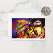 フクロウの秋のフライ ノートカード (正面/裏面インサイチュ)