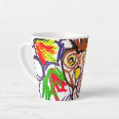 フクロウの秋の喜び カフェラテマグ (左アングル)