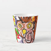 フクロウの秋の喜び カフェラテマグ (正面)