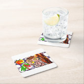 フクロウの秋の喜び スクエアペーパーコースター (インサイチュ)