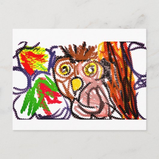 フクロウの秋の喜び ポストカード (正面)