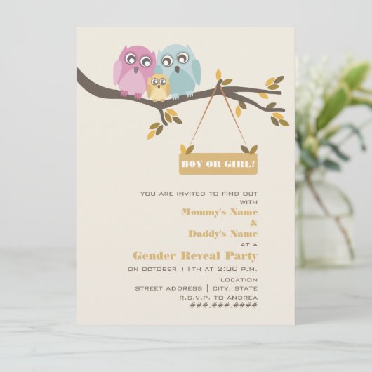 フクロウの秋の性はパーティの招待状を明らかにします 招待状 (スタンド正面)