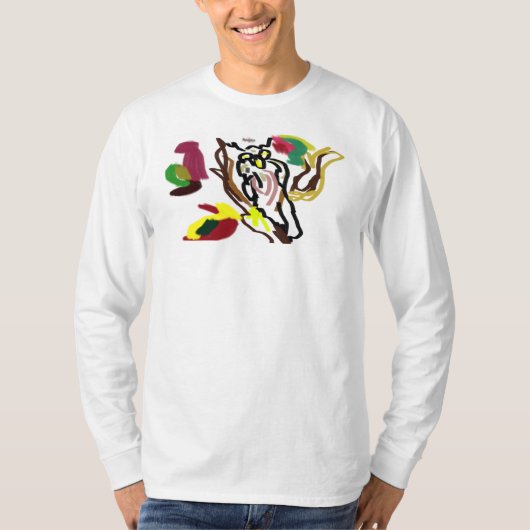 フクロウの秋 オイル Tシャツ (正面)