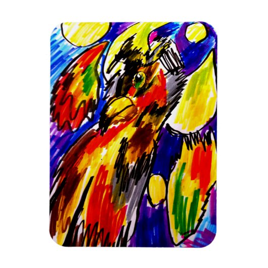フクロウの秋 クール マグネット (縦)