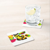 フクロウの秋 スクエアペーパーコースター (インサイチュ)