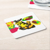 フクロウの秋 スクエアペーパーコースター (アングル)