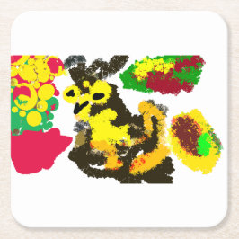 フクロウの秋 スクエアペーパーコースター